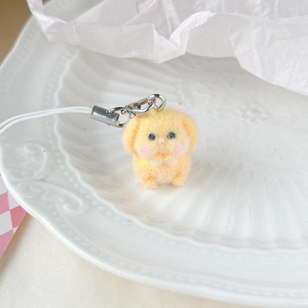 Cute Flocking Animals Are Angry, Little Rabbit Keychain Flocking Car Pendant, Mobile Phone Chain, Bag Pendant for Friends
