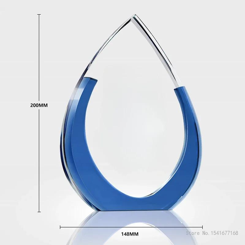 

Customized Creative Water Droplet Shape Transparent Crystal Trophy, Enterprise Awards, Excellent Employee Team Souvenirs, 1Pc 200X148MM