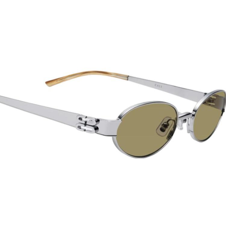 Gentle Monster Logo Metall Oval Sonnenbrille Unisex Sonnenbrille Silber CALI02-BR