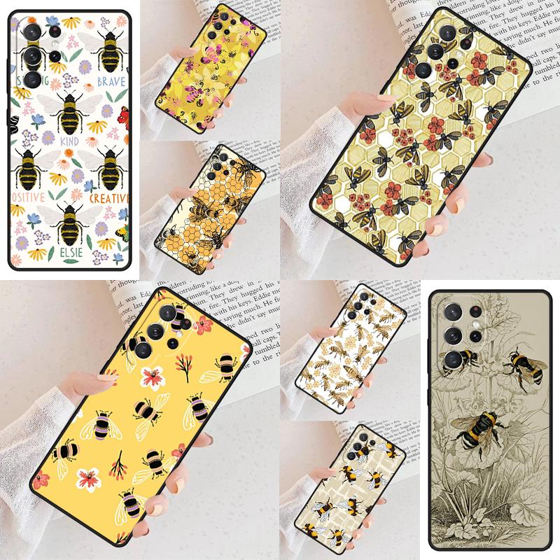 Bee Art Cell Phone Case for Samsung Galaxy S26 Ultra S25 S24 S23 S22 S21 S20 Note10 Cover