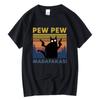 Pew Pew Madafakas Tshirt Men Short Sleeve Novelty Funny Cat T Shirt Loose Tops Shirts Tee T-Shirt Crew Neck Streetwear