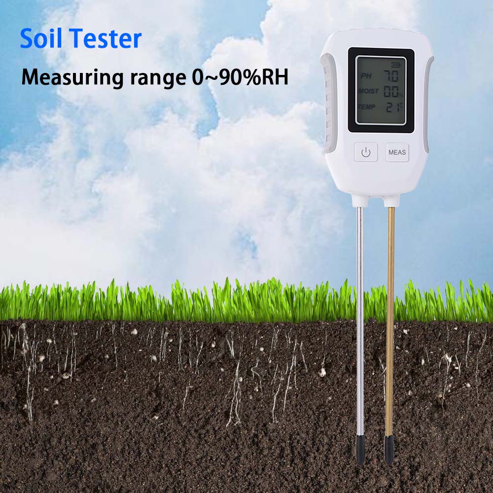 3 in 1 PH/Moisture/Temperature Meter Digital Display Soil  Humidity Detector  Potted Planting