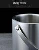 ChuanYue Gold Stainless Steel Double Layer Ice Bucket with Lid and Handle - 304 Internet Famous Beer Chiller