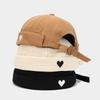 Unisex Heart Embroidered Docker Hat Brimless Skullcap for Women Daily Street Wear