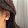 High-End Marquise Cut Feather Stud Earrings: 18K Gold-Plated S925 Sterling Silver for Women