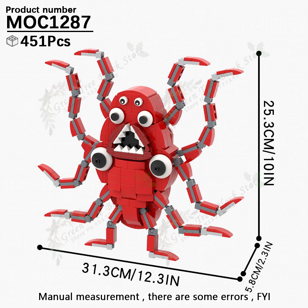 Horror Game Series Pianosaurus Yarnaby Cat Backrooms MOC Creative Banban Monster Building Block Model DIY Bricks Kids Gifts Toys