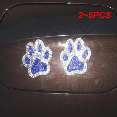 2~5PCS Fashion Car Decoration Stickers Bling Rhinestone Paw Decals Dog Paw Print Car Stickers For Car Bumper Window Laptops