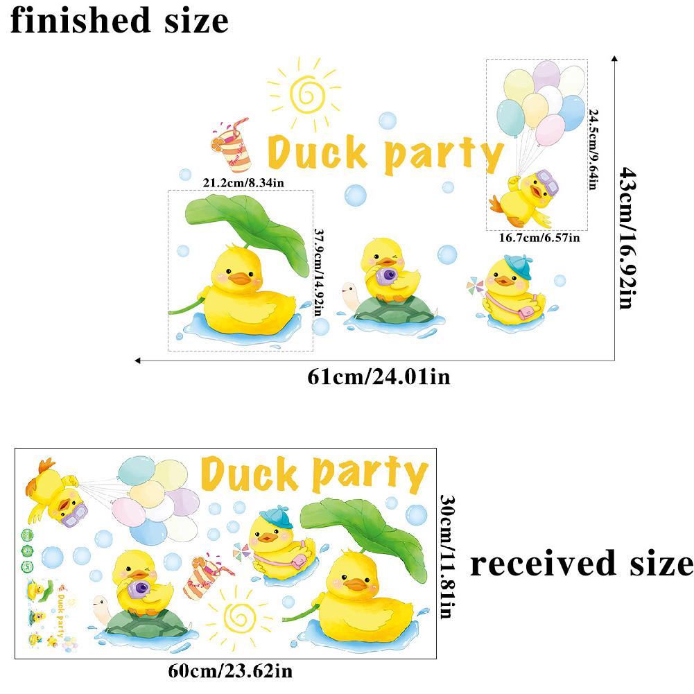 Cartoon Animal Little Yellow Duck Wall Sticker Bathroom Wall Decoration Waterproof and Moisture-proof Sticker Self Adhesive Wall Decals