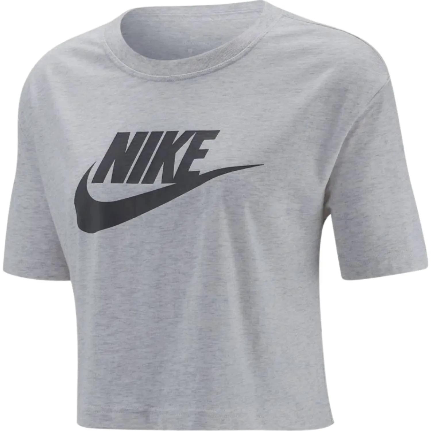 

Nike Logo Letter Print Round Neck Short Sleeve T-Shirt Women tops Gray BV6175-051 S