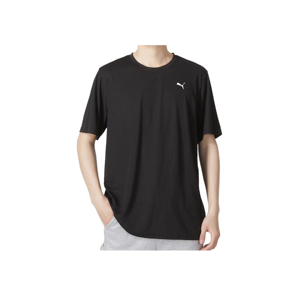 Puma Fashionable Versatile Knit Crew Neck Short Sleeve T-Shirt Unisex Tops Black 520759-51