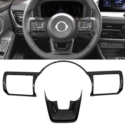 Araba Karbon Fiber direksiyon kılıfı Trim Dekoratif Çerçeve Aksesuarları Nissan X-Trail T33 2022 Qashqai J12 Rogue 