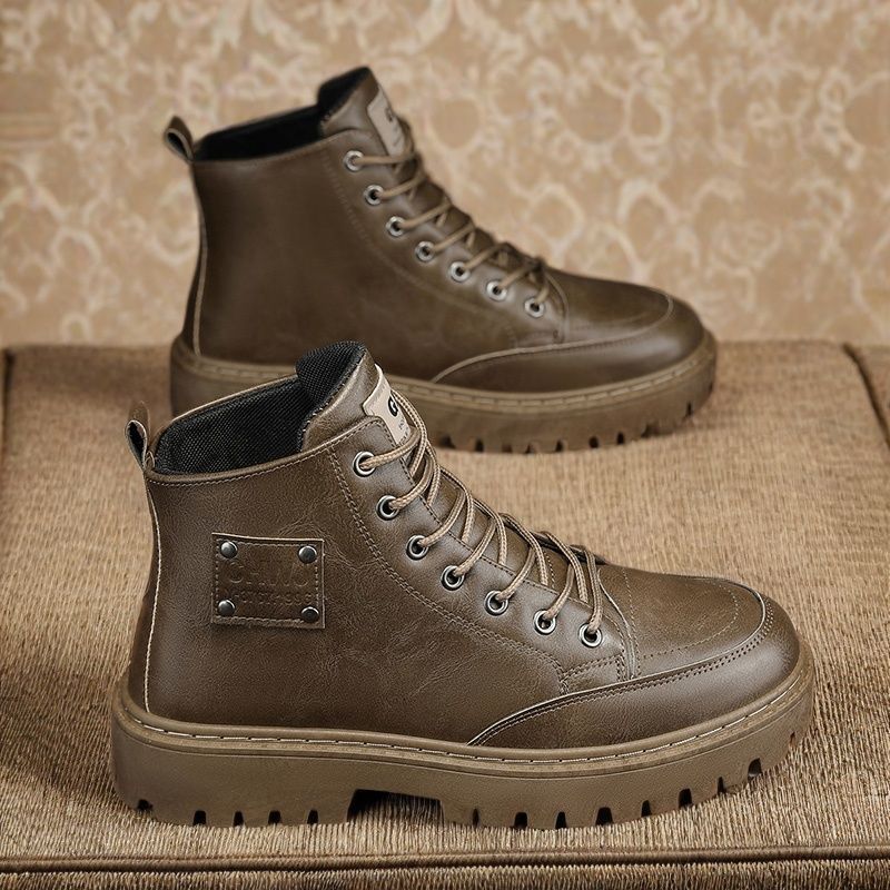 

Ботинки Martin мужские зимние высокие повседневные кожаные ботинки в британском стиле черные кожаные ботинки локомотив грязезащитные рабочие ботинки 42 коричневый