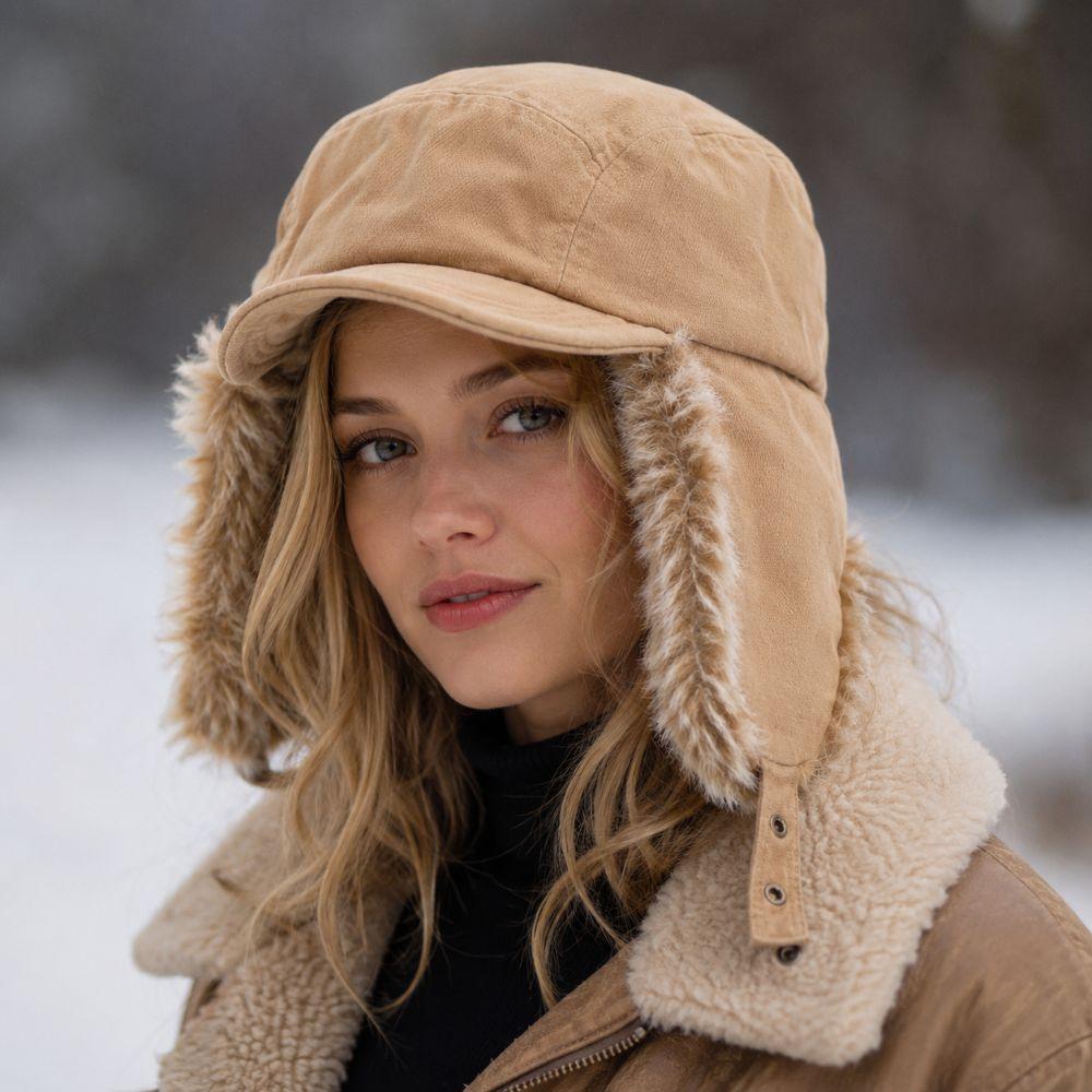 Thickened Lei Feng Hat Windproof Ski Headwear Retro Style Ski Pilot Cap Outdoor Cycling Skiing