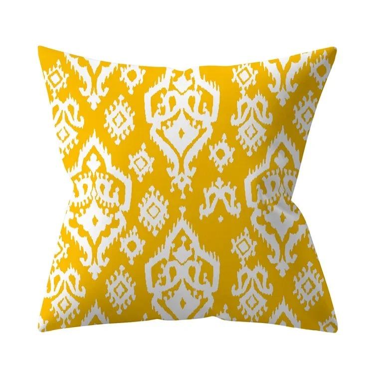 Home Decor Vibrant Yellow Patterns Pillow Covers Set Pattern Cushion Cover Suitable for Sofa Bedroom Car Pillow Cover