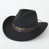 New Western cowboy hat, Tibetan wool top hat, men's and women's autumn/winter outdoor ox-head accessory, travel riding hat