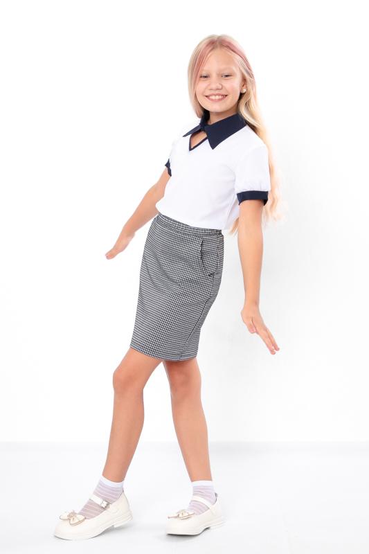 Girls’ Classic Jacquard Skirt – Soft Stretch Fabric & Knee-Length Elegance, Any Season, 6286-086 HC