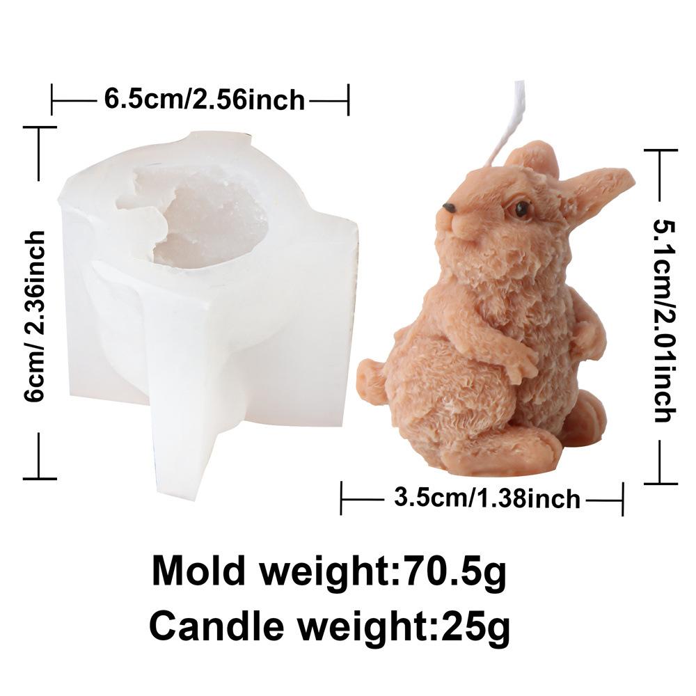 Cute Vertical Ear Rabbit Silicone Candle Mold Easter Bunny Soap Resin Mould for Animal Lover Desktop Ornament Aroma Craft Making