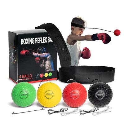 Boxing Reflex Ball Set with Headband Boxing Speed Punch Ball Raising Reaction Head-Mounted for Hand-Eye Coordination Training