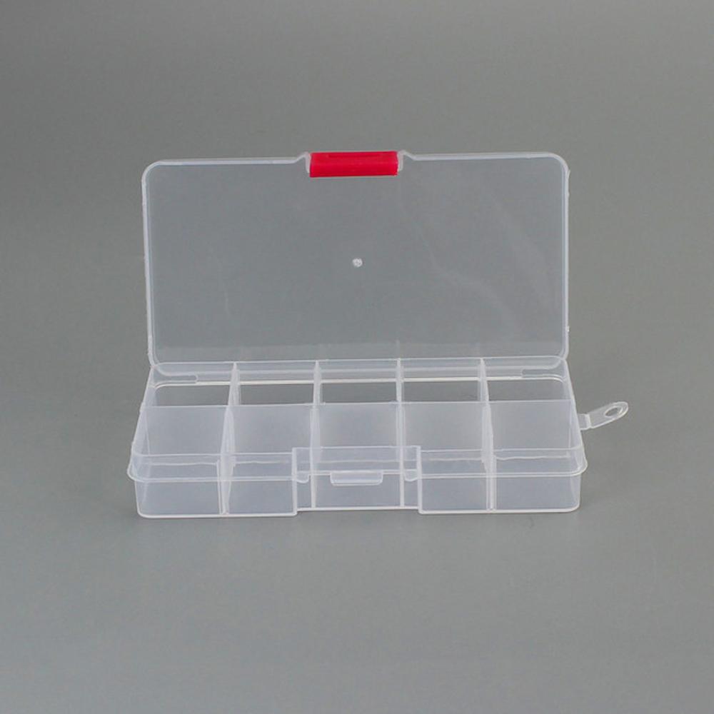 Storage Case Square Plastic Detachable Fishing Box Storage Box 10 Compartments Fishing Tackle Box