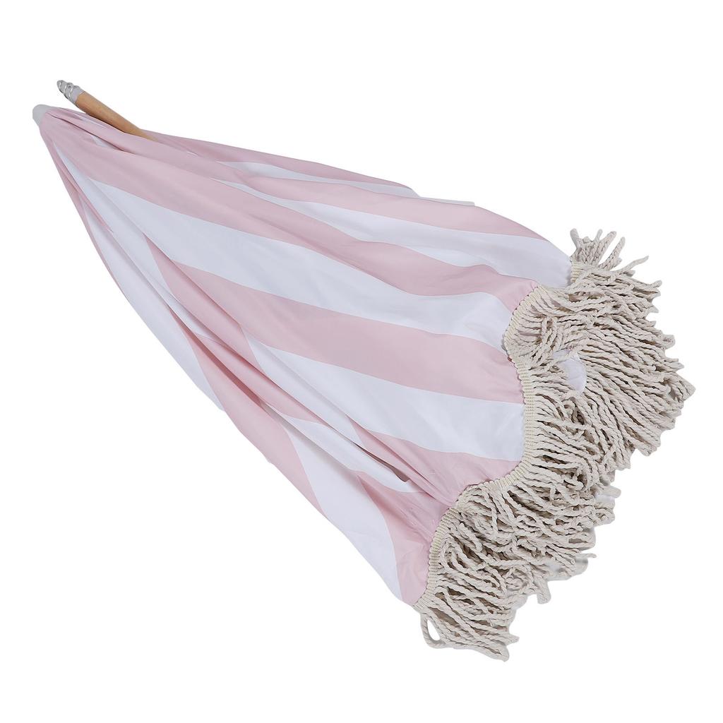 Patio Umbrella with Fringe 8 Fiberglass Ribs UV Proof Large Outdoor Table Market Umbrella for Garden Deck Backyard Pool