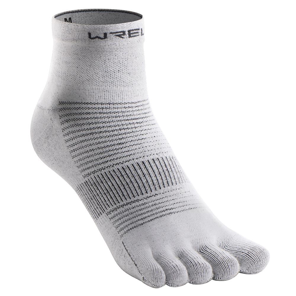 

WRELS Quick Dry Sports Socks Sweat Wicking Breathable CoolMax Running Cycling Fitness Marathon Split Toe Athletic Pair L білий