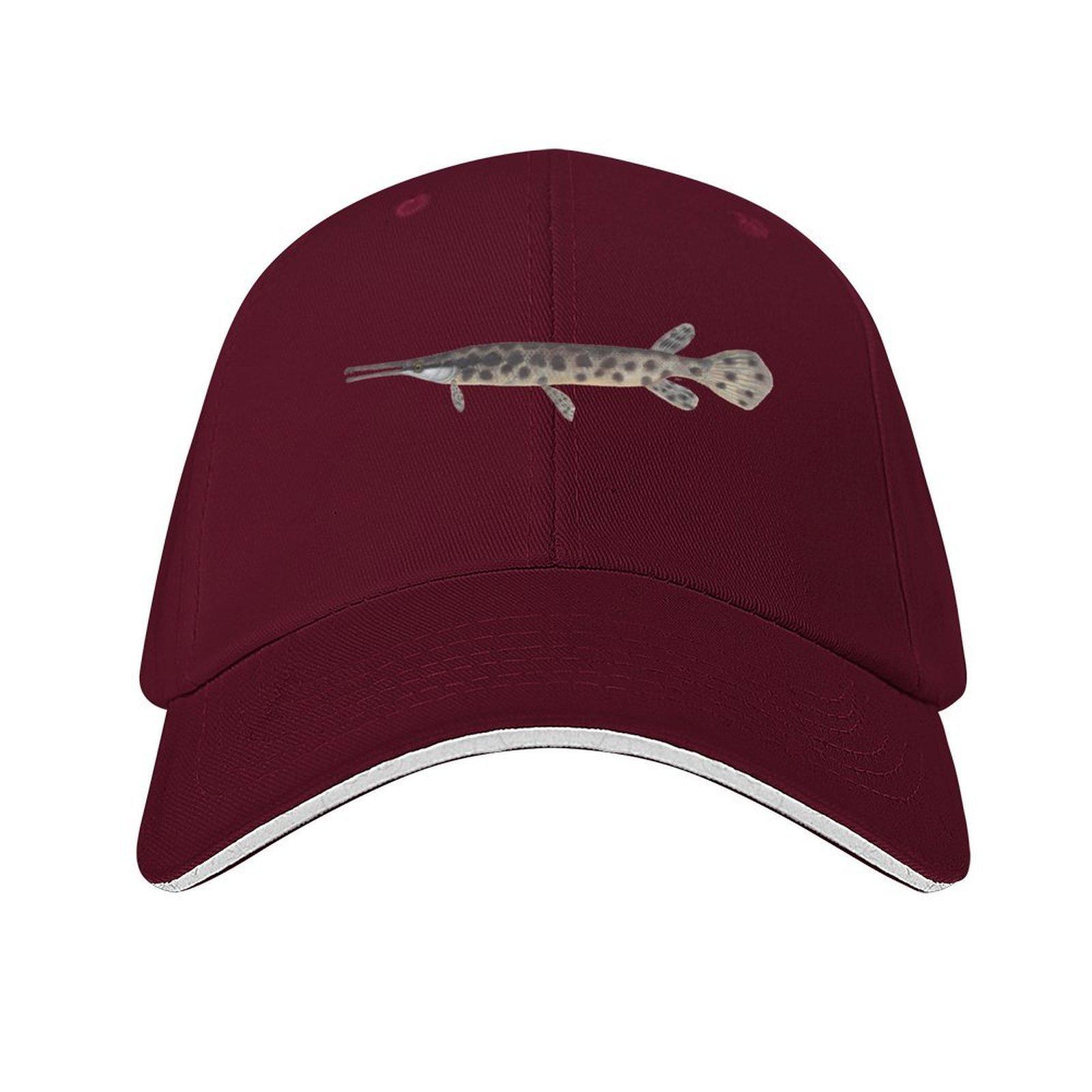 Spotted Gar (Lepisosteus oculatus) Baseball Cap custom caps Bobble Hat fishing hat funny hat Womens Beach Visor Unisexs