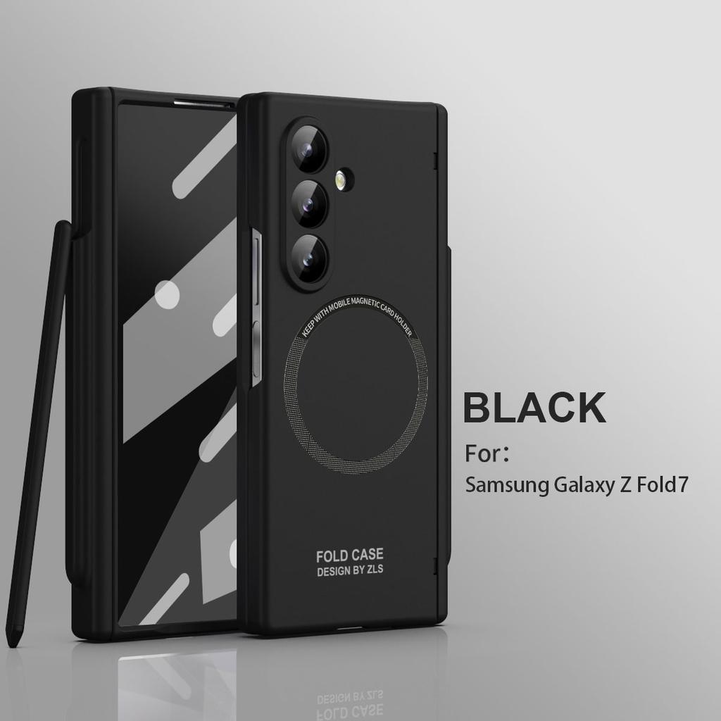 Stylus Pen For Magsafe Wireless Charging Case For Samsung Galaxy Z Flod 7 6 5 Magnetic Hinge Lens Full Protection Back Cover