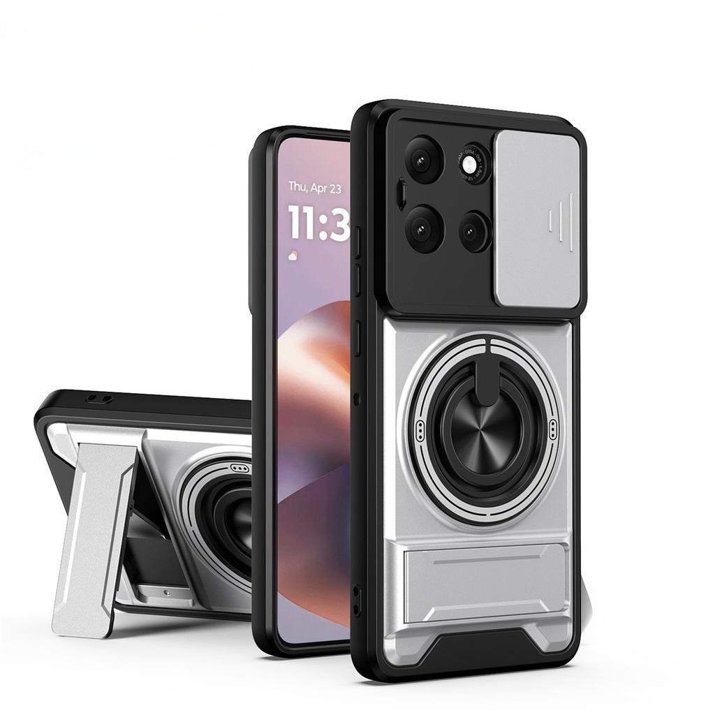 Magnetic Phone Case for Motorola Moto G35 G55 G86 G53 G34 G56 G84 G64 G45 5G G54 Slide Camera Protection Lens Ring Stand Cover
