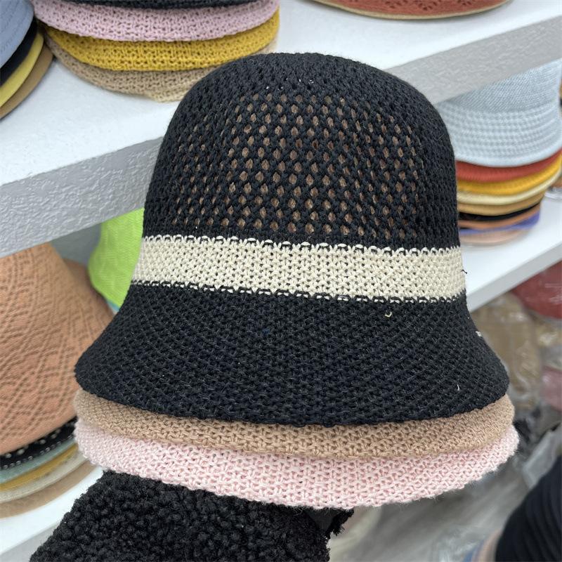 

Summer hollow bucket hat women s hat thin early spring and autumn sunshade basin hat breathable bucket sun hat versatile Adult (56-58cm) жовтий