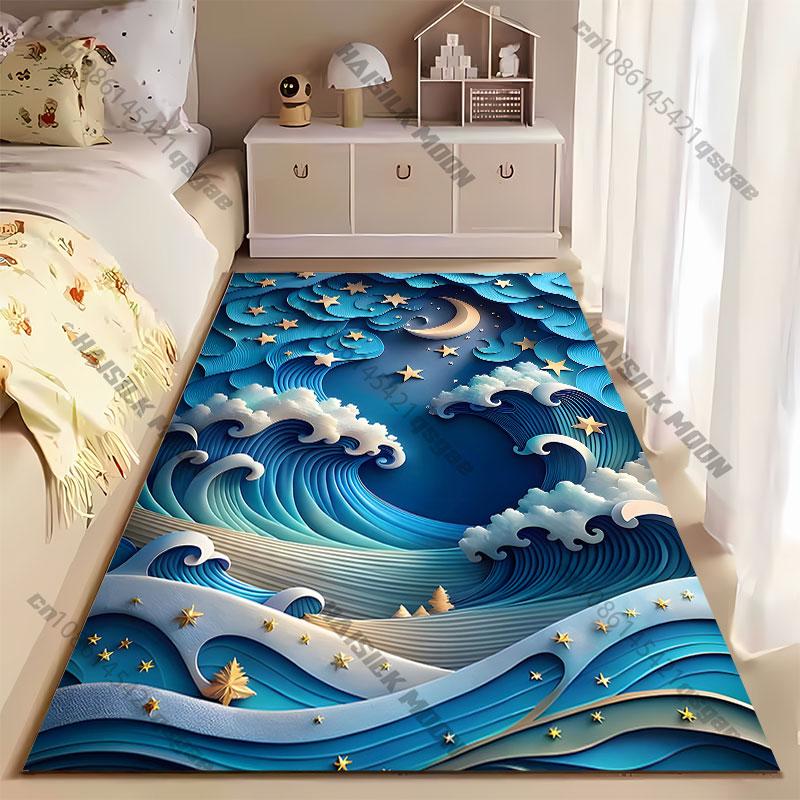 Dreamy ocean night sky carpet Yoga living room room decor children's crawling mat doormat area rug games mat