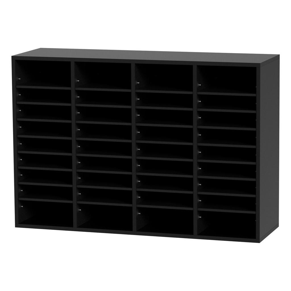 Wood Literature Organizer, 36 Compartments, File Sorter with Removable Shelves, Mailboxes Slot for Office Home Classroom Mailrooms Organization, EPA