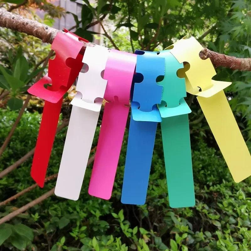 100PC Plastic Tree Tags-Adjustable Waterproof Wrap Around Hanging Labels,Reusable Plant Tags with Writing Surface,Durable Garden