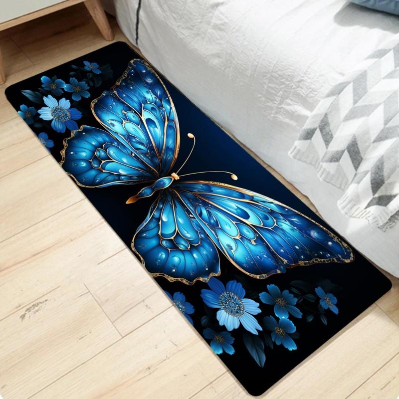 Vintage Kleurrijke Vlinderprint Runner Vloerkleed Antislip Keuken Vloermat voor Hal Slaapkamer Boho Woondecoratie