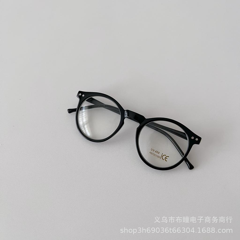ins style children's fashion round frame flat glasses, spring new boys and girls outdoor versatile concave glasses