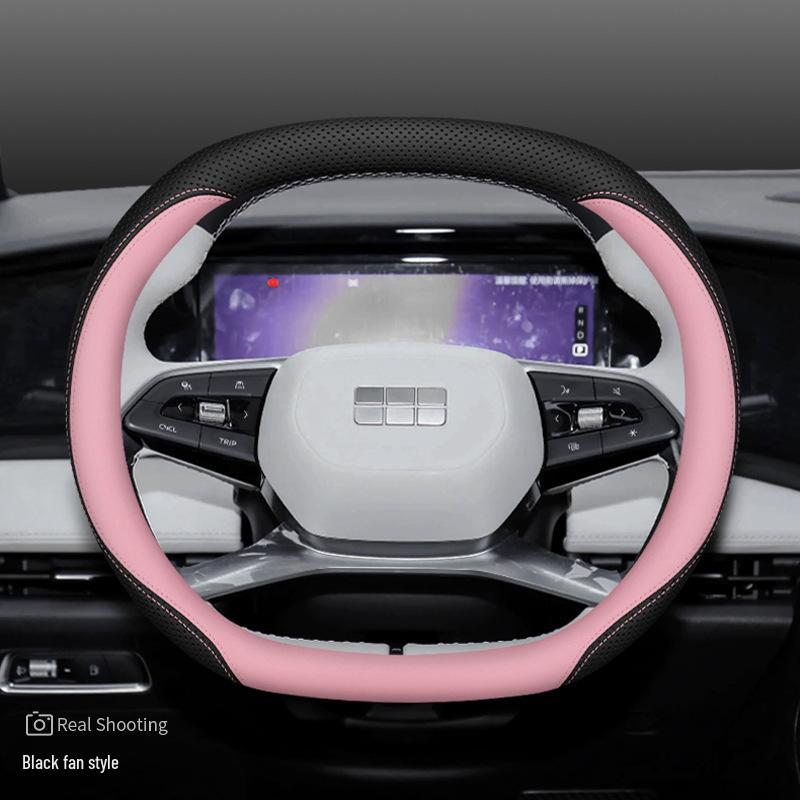 Ultra-Thin Non-Slip Genuine Leather Steering Wheel Covers for Geely Galaxy L7/L6/E8