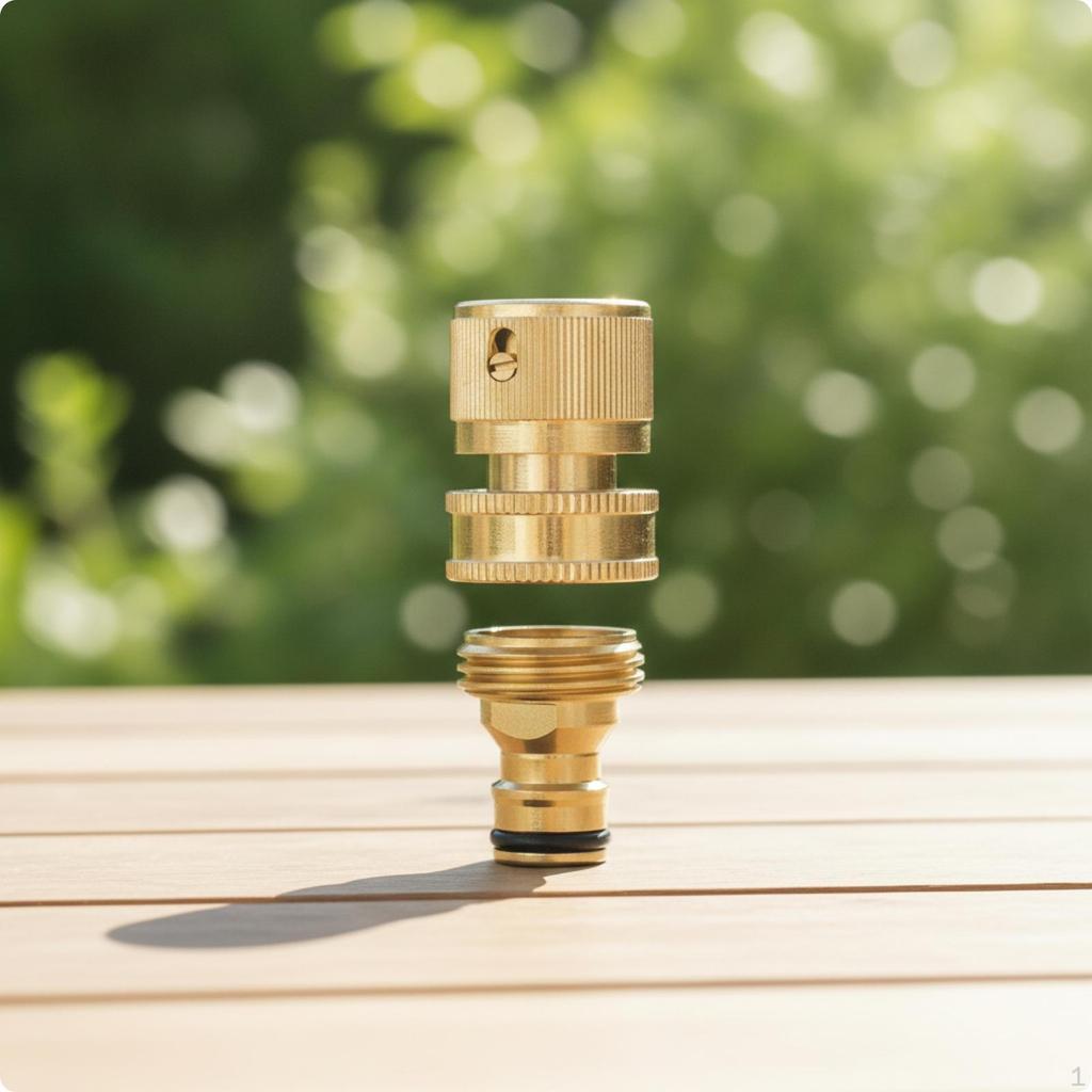 Brass Hose Connector Pair LeakResistant Garden Quick Knurled HandTighten Connect