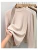 Women's Lyocell Tencel Round Neck Base Layer, Thickened Velvet Wool-Silk Long Sleeve Top for Autumn/Winter