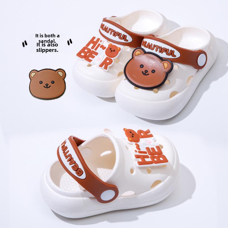 

Kids Cute Bear Non-Slip Summer Slippers: Soft Sole, Cool Clogs for Boys & Girls 27/28 (16cm, for feet 15-15.5cm)