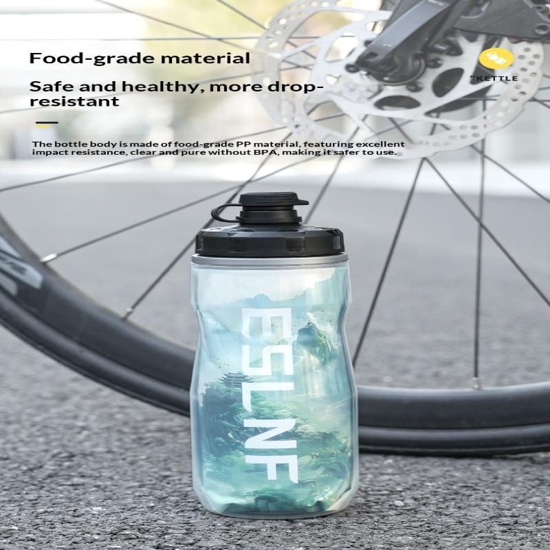 610ml Insulated Bike Water Bottle PP Heat & Cold Retention Leakproof Reusable Drink Cup for Picnic Camping Cycling