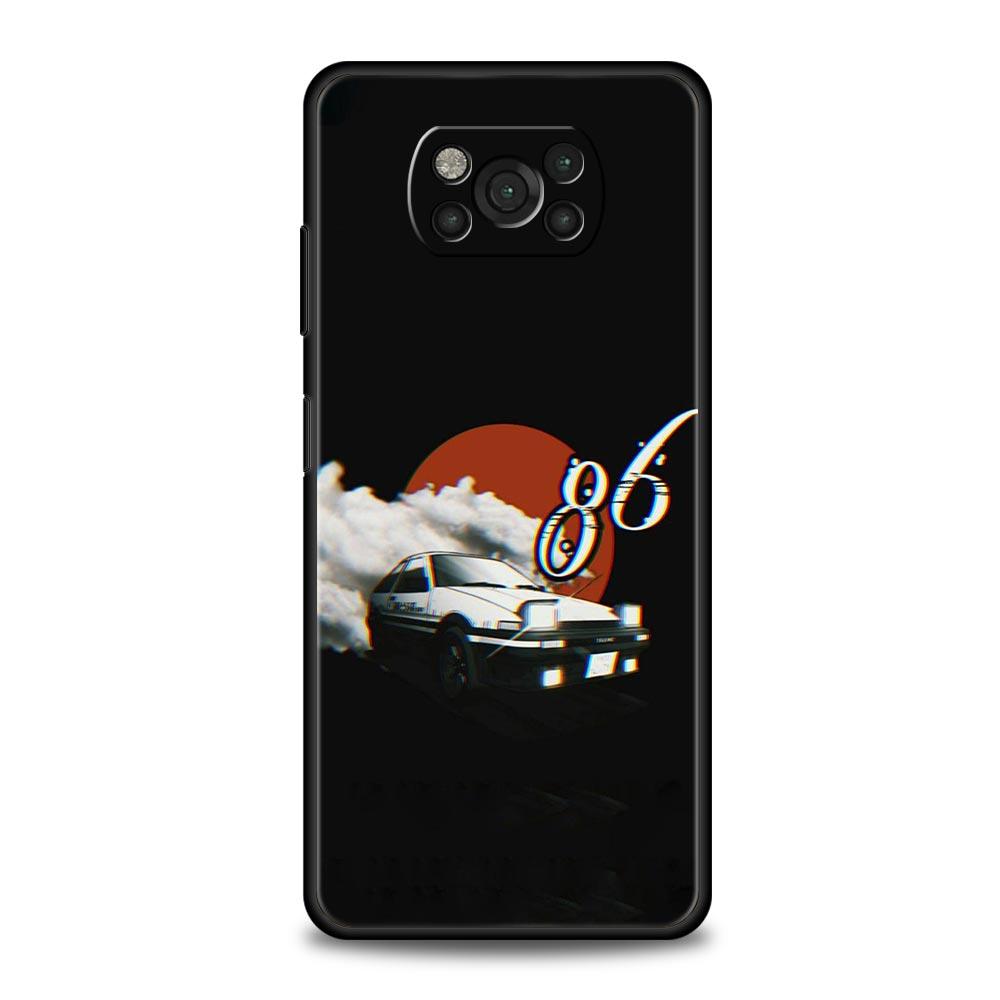 Initial D Car Phone Case Cover for Xiaomi Poco F7 Ultra F6 F5 F4 F3 X6 X5 X4 X3 NFC C51 C55 M4 GT 5G Soft TPU Shell Fundas Bags