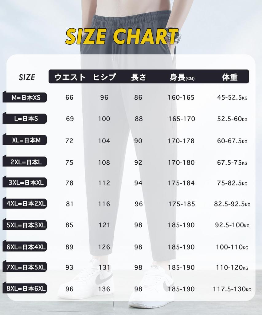 Cooling Summer Super Sweatpants with Adjustable Loose Ice Silk Plus Sizes Dark Men's Trousers, -5°C Wear, 3/4 Length, 9/10 Length, Quick-Drying,