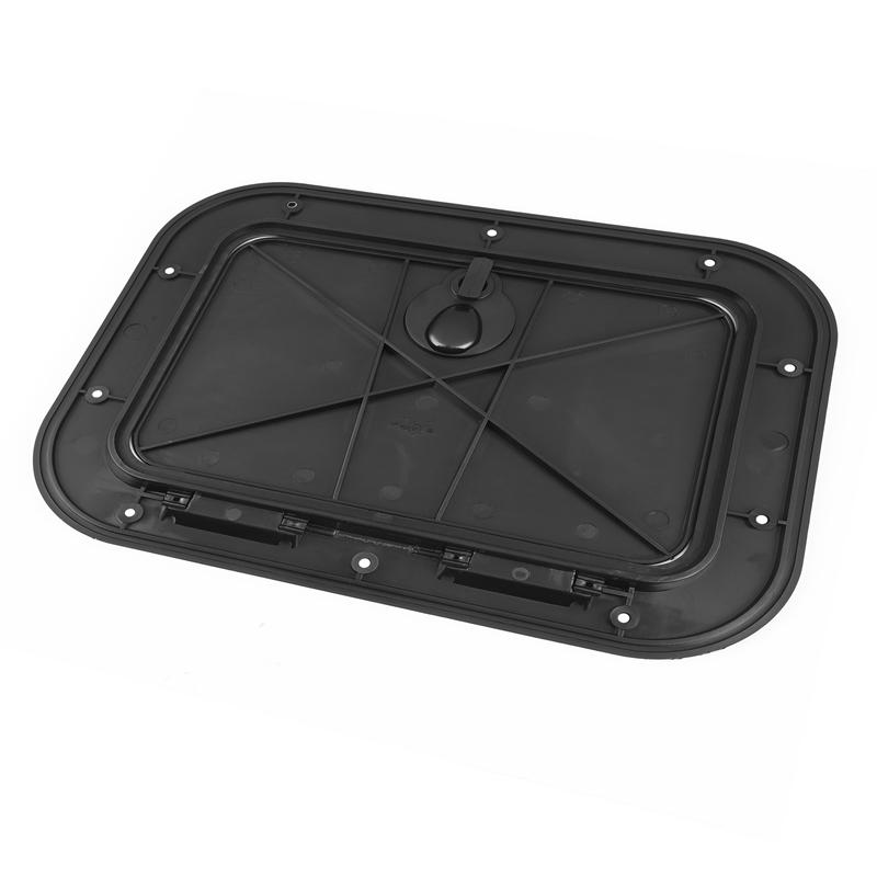 Marine Deck Plate Access Cover Pull Out Inspection Hatch with Latch for Boat Kayak Canoe, 14.96 x 11.02 Inch / 380 x 280mm -Blac