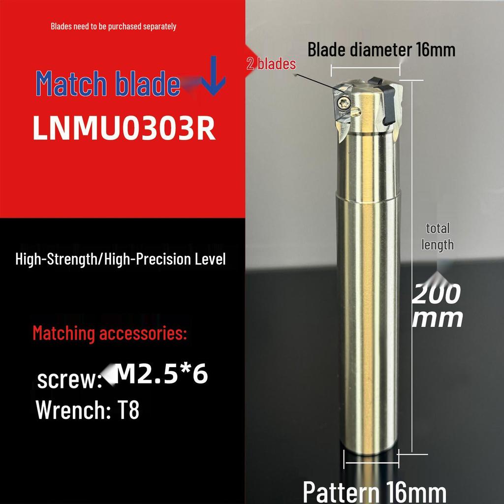 Shock-Resistant Fast Feed Milling Cutter Holder with Double-Sided Exn03R Toshiba lnmu0303 Insert for 4NTE90 Roughing.