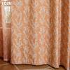 1PC LOZUJOJU American Retro Pastoral Style Orange Printed Curtains Full Blackout Curtains for Bedroom Living Room Balcony Window for Home Decor