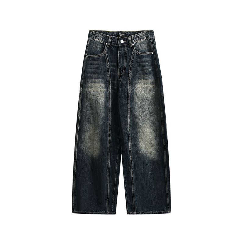 

Мужские джинсы American High Street Cleanfit, Унисекс Деконструированные Крутые Брюки-Сабли Высокого Класса, Свободные Длинные Брюки Dark Blue XL