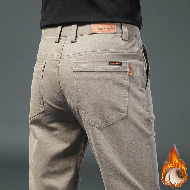 2026 New Plush/Regular High End Men'S Casual Pants Spring And Autumn Loose Straight Leg Business Pants Men'S Autumn Long Pants