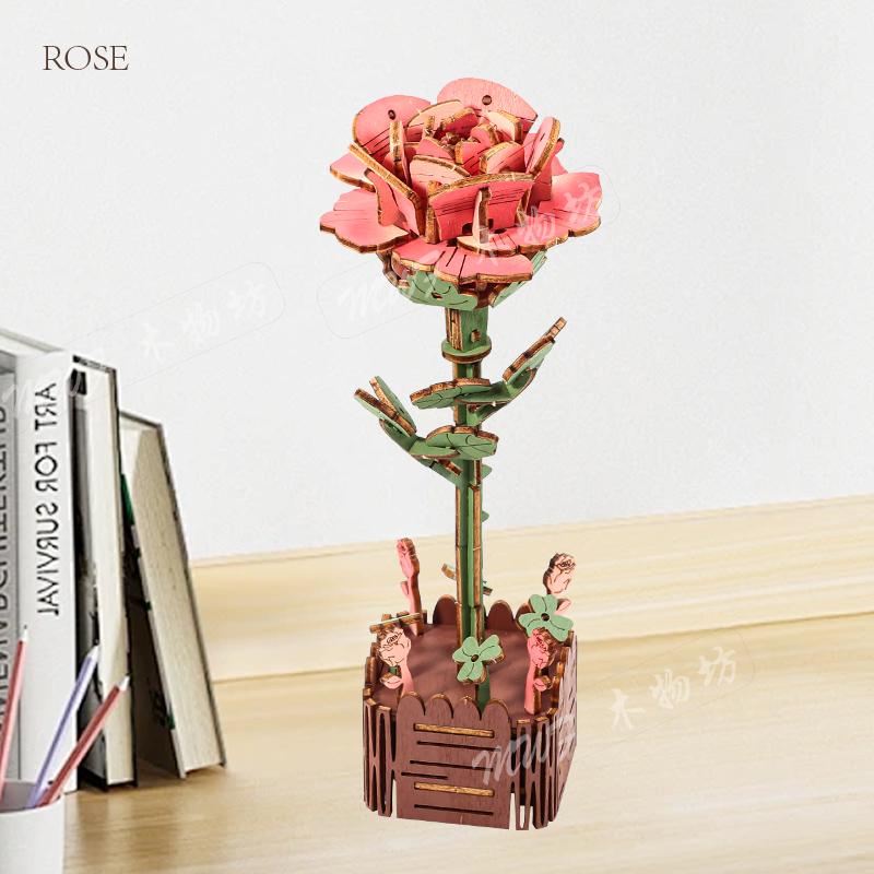 

3D дерев яні пазли-квіти, Набір для складання моделі дерев яних квітів своїми руками, Рукоділля для дорослих, Подарункові ідеї з ботанічної колекції