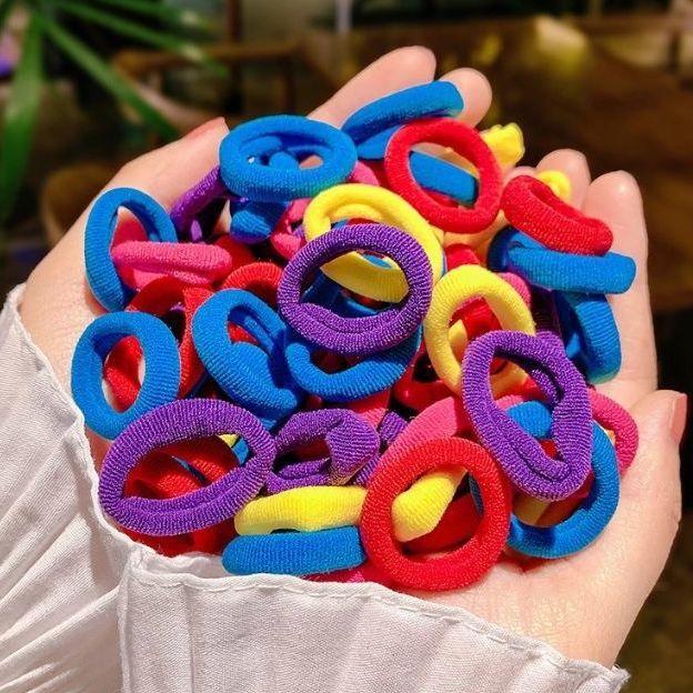 100pcs Colorful Hair Band for Girls Seamless Hair Tie High Elasticity Hair Bands Towel Hair Holder Cute Rubber Band Hair Accessories