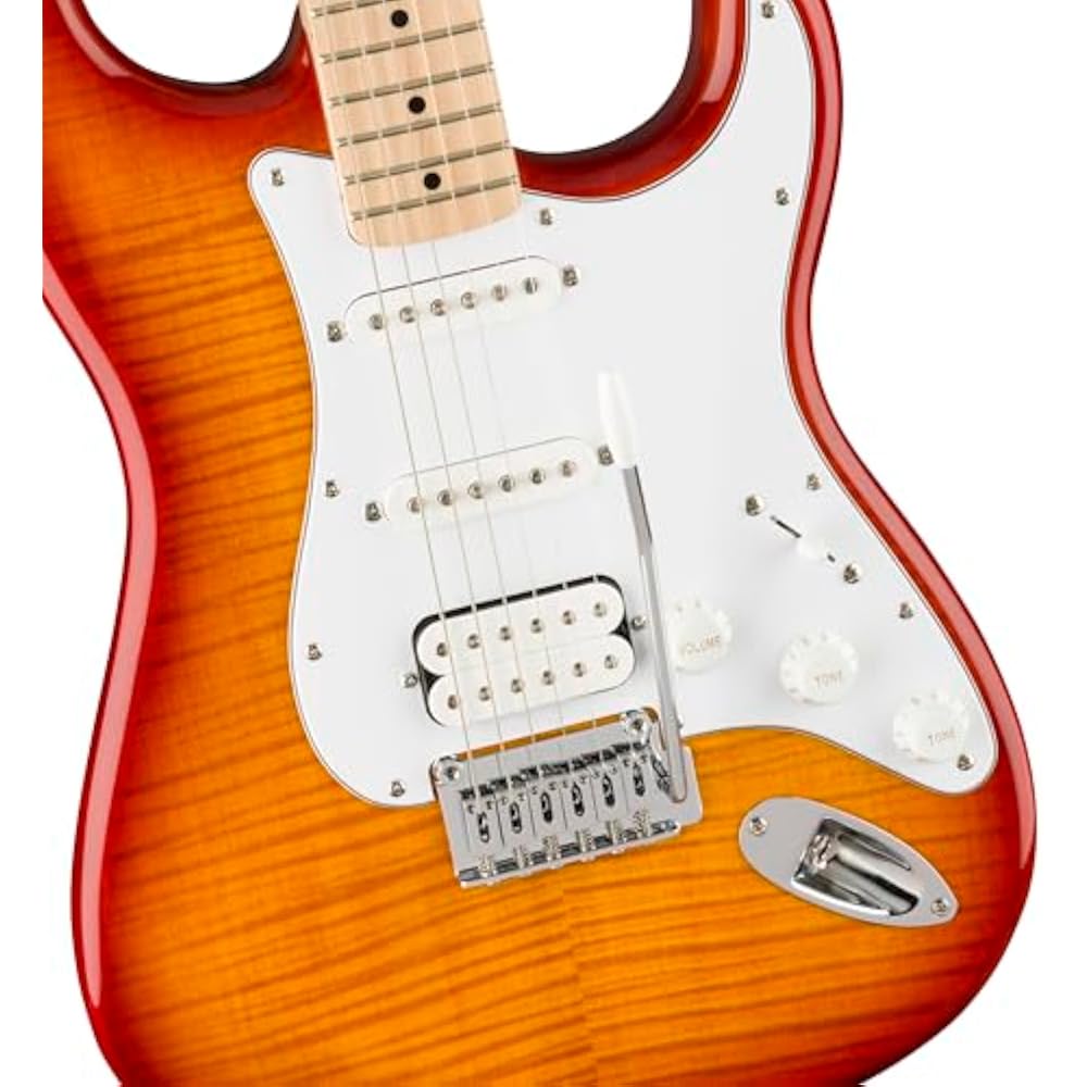 Squier by Fender Electric Guitar Affinity Series™ Stratocaster® FMT HSS, Maple Fingerboard, White...