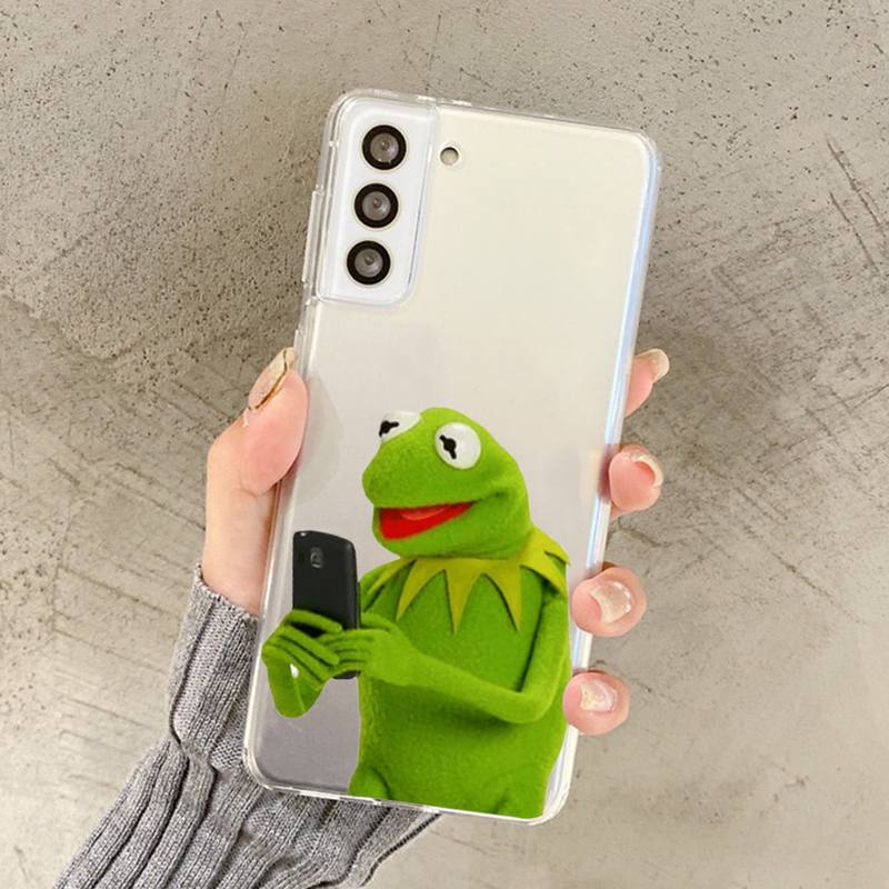 kermit the frog Phone Case for Samsung S20 S10 lite S21 plus S7 edge S8 S9 S10 S20 S22 plus ultra Clear Case